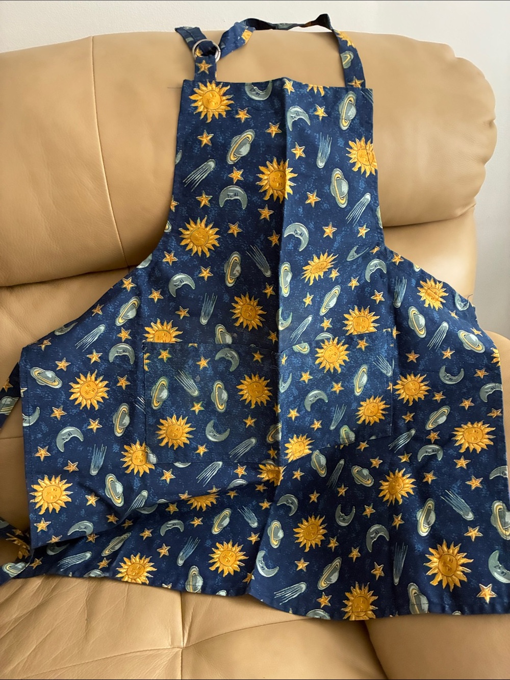 Celestial Sun & Moon Navy Apron